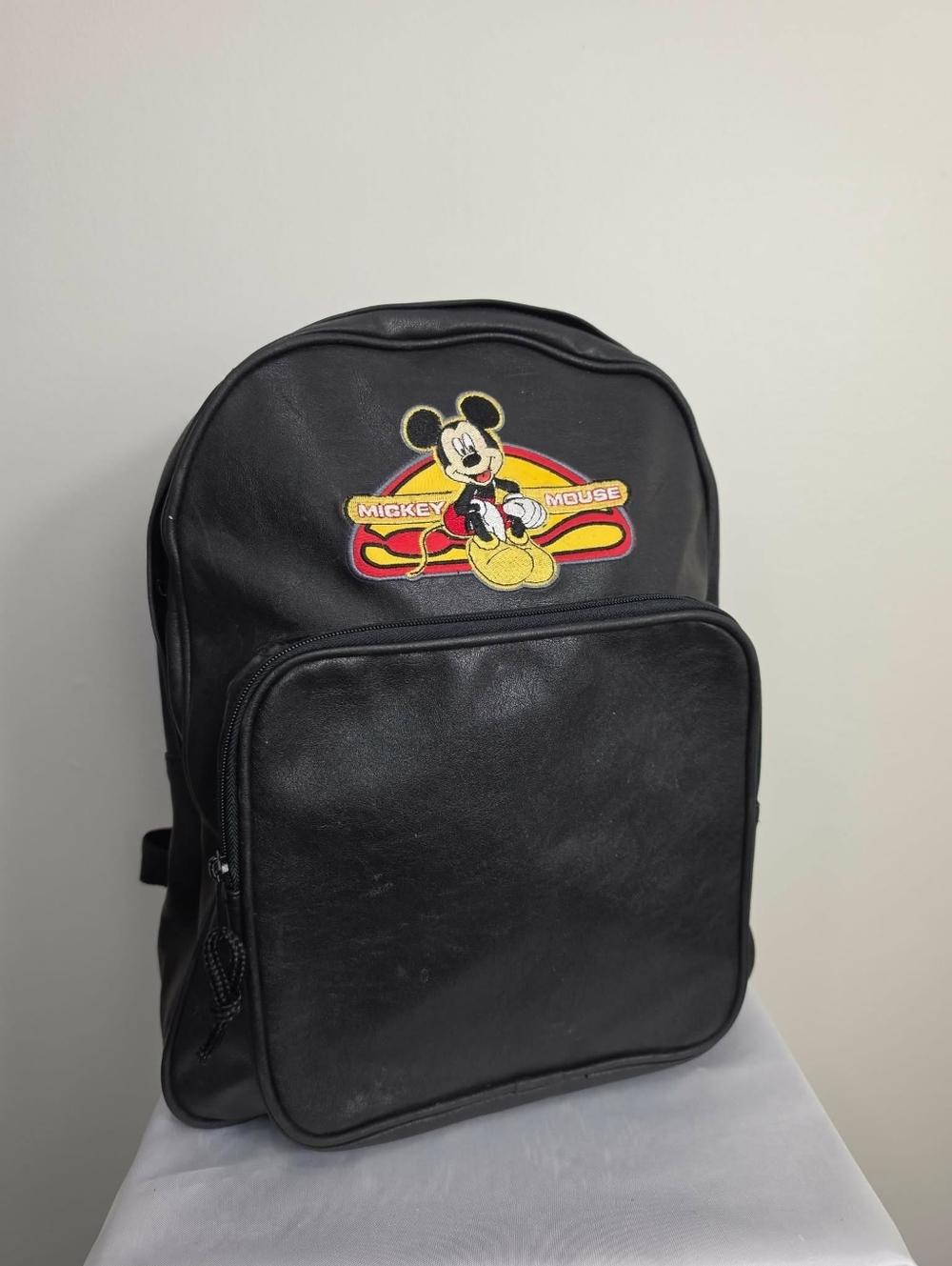 Mickey Mouse Black Faux Leather Backpack